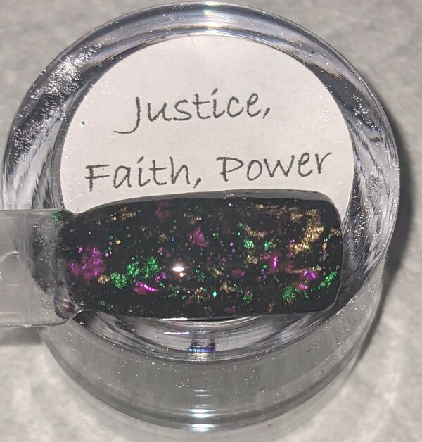 Nail polish swatch / manicure of shade Hot Mess Mamas Dips Justice, Faith, Power