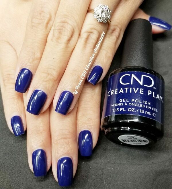 Nail polish swatch / manicure of shade CND Navy Brat