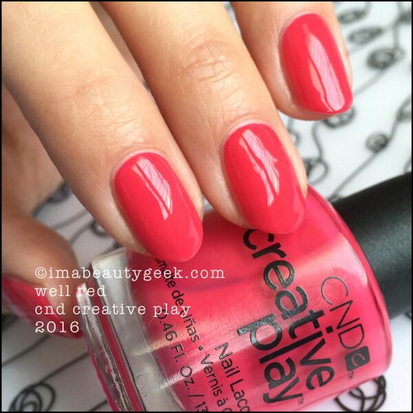Nail polish swatch / manicure of shade CND Well Red