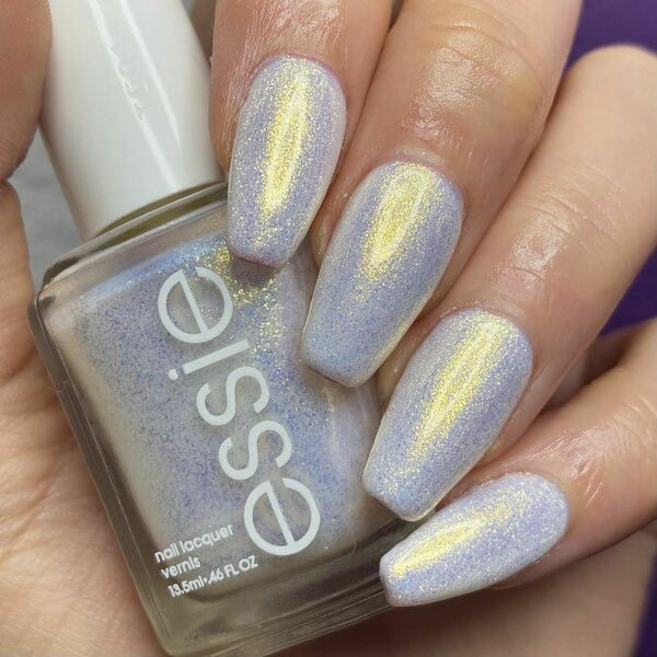 Nail polish swatch / manicure of shade essie Twinkle in time