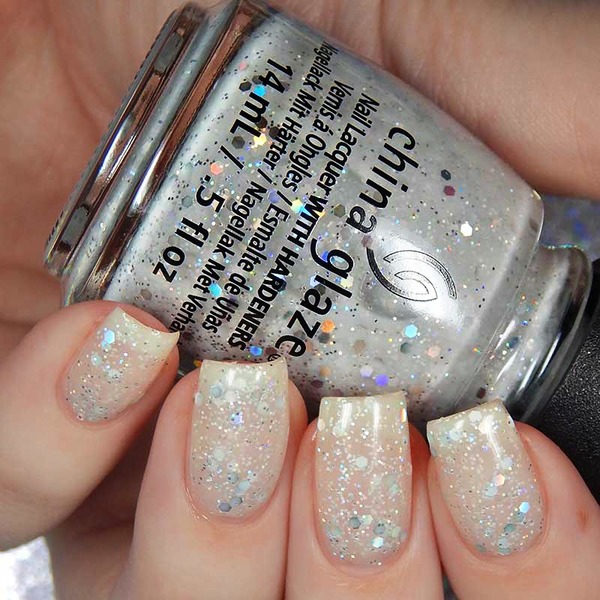 Nail polish swatch / manicure of shade China Glaze Don't be a Snow-flake