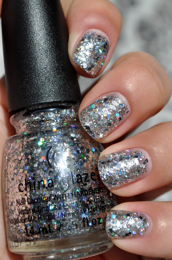 Nail polish swatch / manicure of shade China Glaze Disco Ball Drop