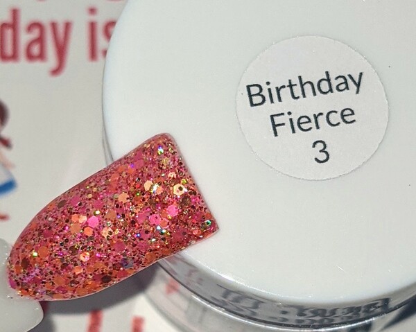 Nail polish swatch / manicure of shade Sparkle and Co. Birthday Fierce 3