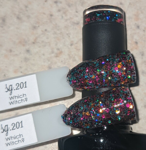Nail polish swatch / manicure of shade Sparkle and Co. Which Witch