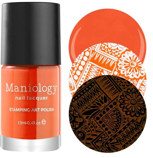 Nail polish swatch / manicure of shade Maniology Orange Burst