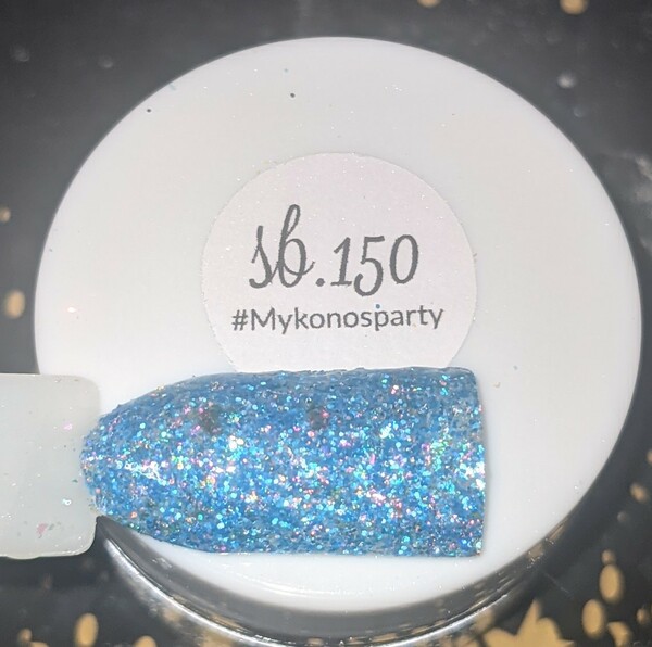 Nail polish swatch / manicure of shade Sparkle and Co. Mykonos Party