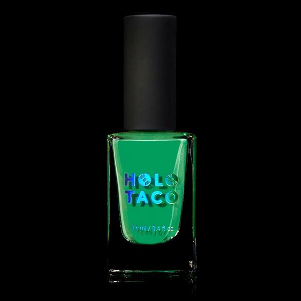 Nail polish swatch / manicure of shade Holo Taco Green Screen