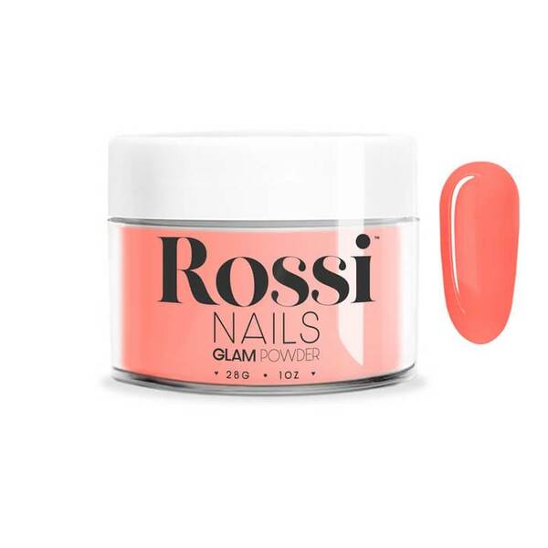Nail polish swatch / manicure of shade Rossi Coral