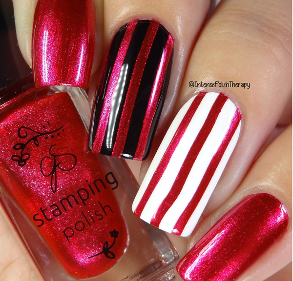 Nail polish swatch / manicure of shade Clear Jelly Stamper Scarlet Letter