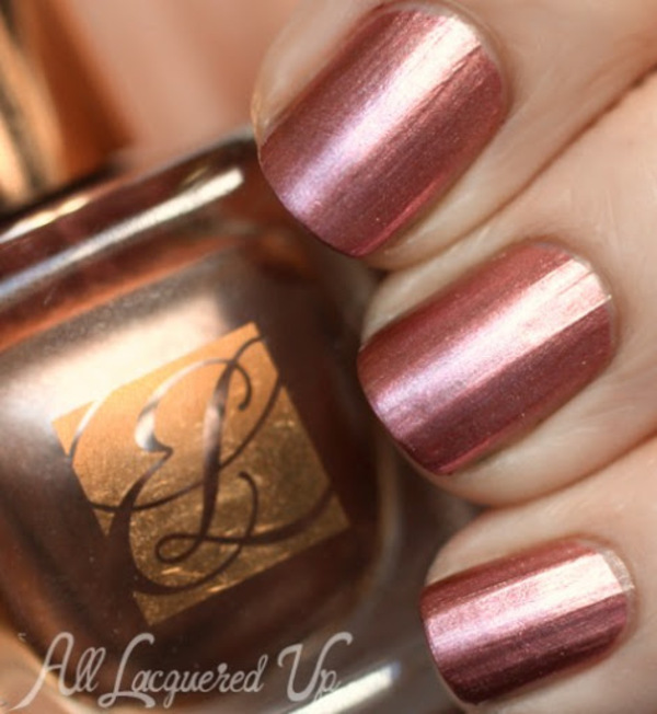 Nail polish swatch / manicure of shade Estee Lauder Copper Rose