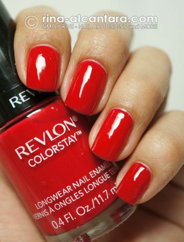 Nail polish swatch / manicure of shade Revlon Red Carpet