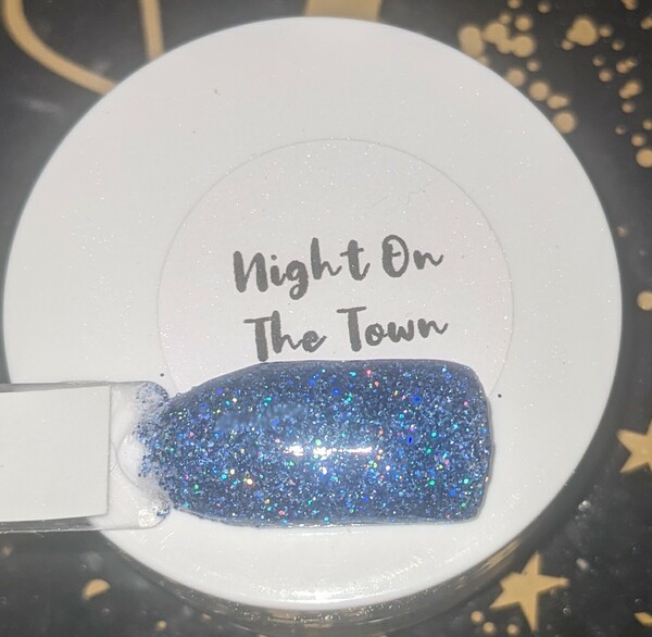 Nail polish swatch / manicure of shade Rocky Mountain Dip Powder Night On The Town