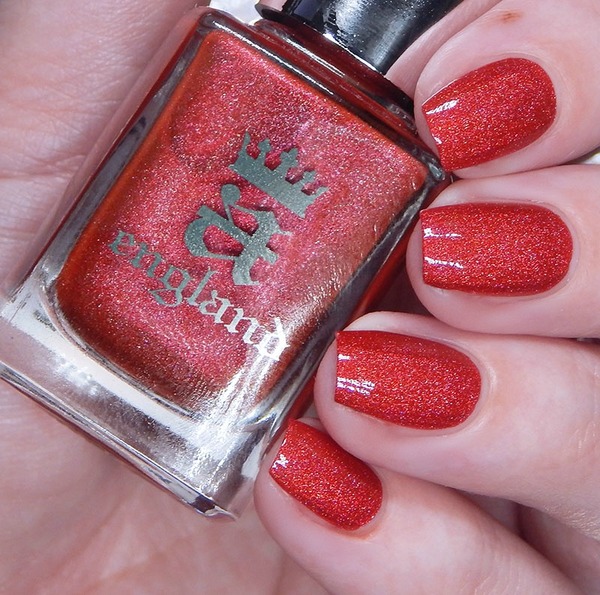 Nail polish swatch / manicure of shade A England Yeoman Warder