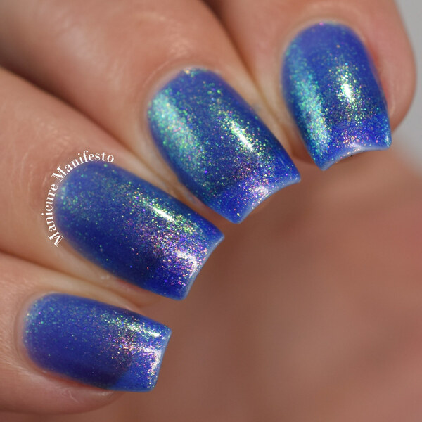 Nail polish swatch / manicure of shade Bee's Knees Lacquer House on Haunted Chill
