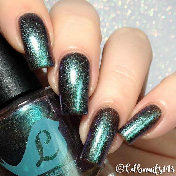 Nail polish swatch / manicure of shade Bluebird Lacquer Shiftophrenia Chromaphobia