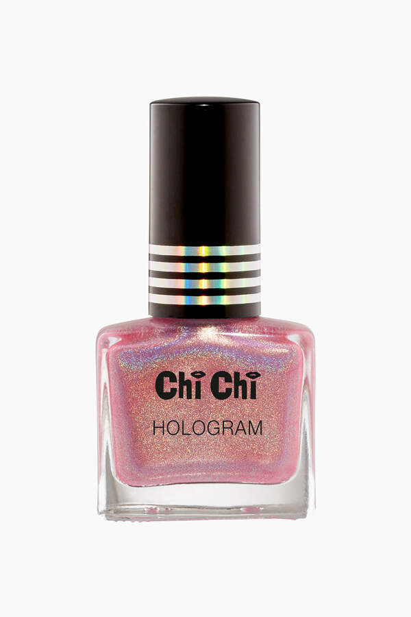 Nail polish swatch / manicure of shade Chi Chi Candy Hologram