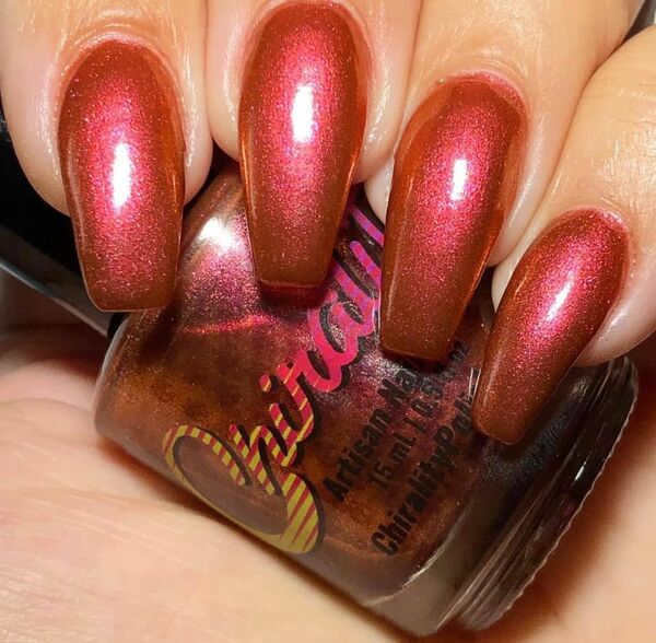 Nail polish swatch / manicure of shade Chirality Polish Rumham