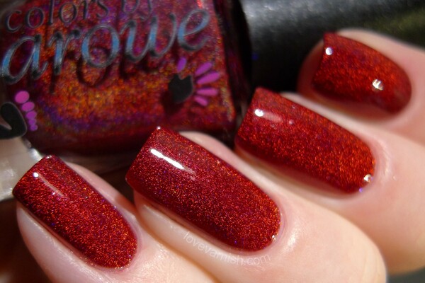 Nail polish swatch / manicure of shade Colors by Llarowe The Mighty Red Barron