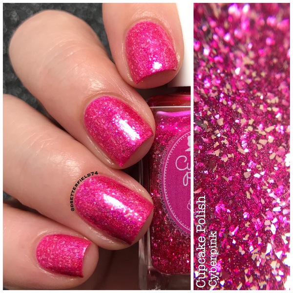 Nail polish swatch / manicure of shade Cupcake Polish Cyberpink