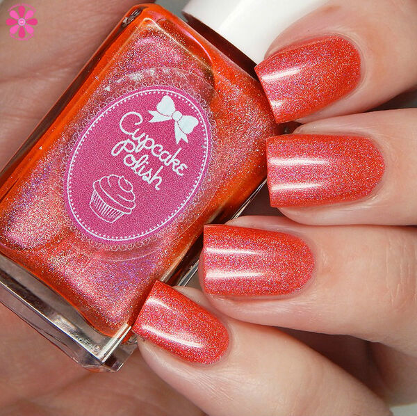 Nail polish swatch / manicure of shade Cupcake Polish Flamingo