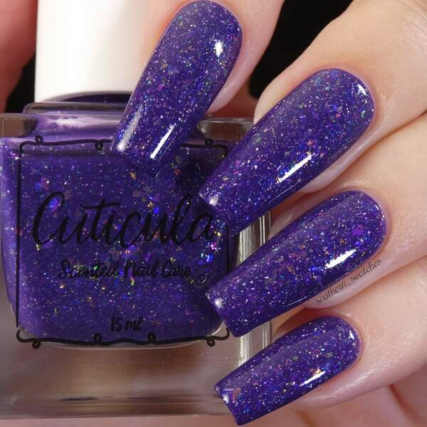 Nail polish swatch / manicure of shade Cuticula Purple Passion