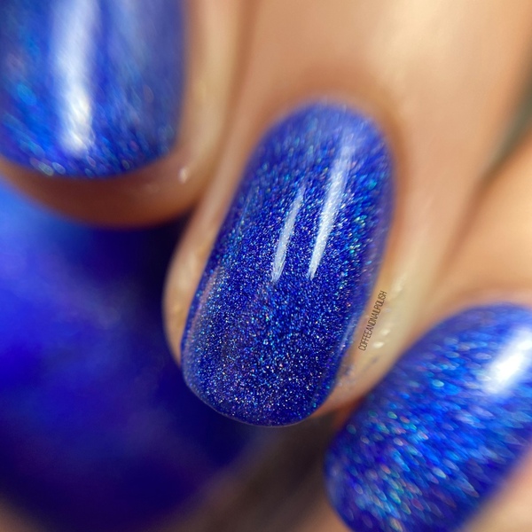 Nail polish swatch / manicure of shade Dam Nail Polish Sapphire