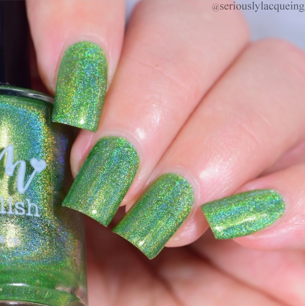 Nail polish swatch / manicure of shade Dam Nail Polish Gotta Be Green