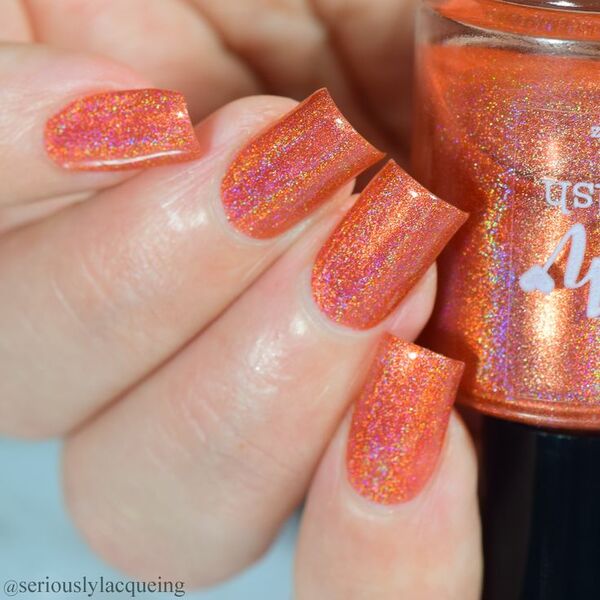 Nail polish swatch / manicure of shade Dam Nail Polish Obviously Orange