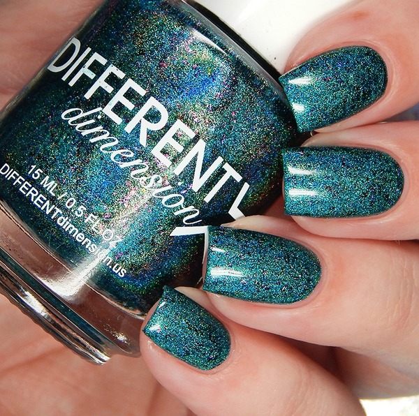 Nail polish swatch / manicure of shade Different Dimension Mermaid Hair, Don't Care