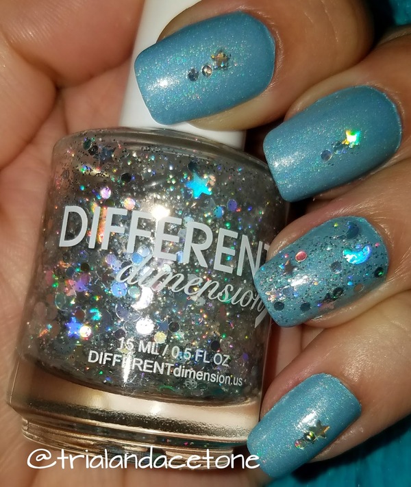 Nail polish swatch / manicure of shade Different Dimension Counting Stars