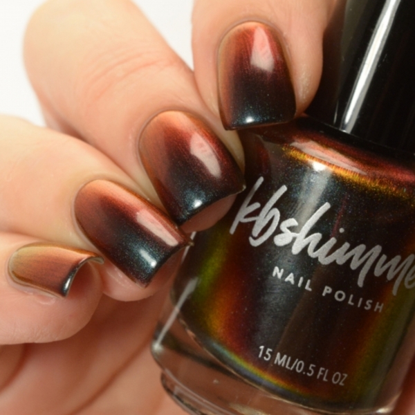 Nail polish swatch / manicure of shade KBShimmer Obsidian