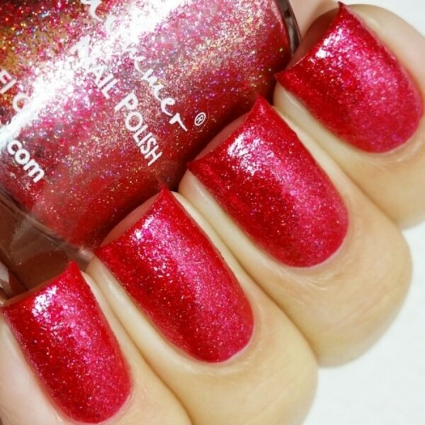 Nail polish swatch / manicure of shade KBShimmer Ruby