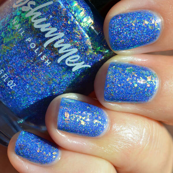 Nail polish swatch / manicure of shade KBShimmer Sól Blue