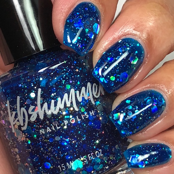 Nail polish swatch / manicure of shade KBShimmer I Got a Crush on Blue