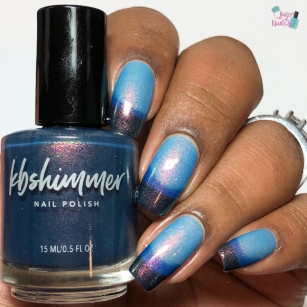 Nail polish swatch / manicure of shade KBShimmer Pool Shark