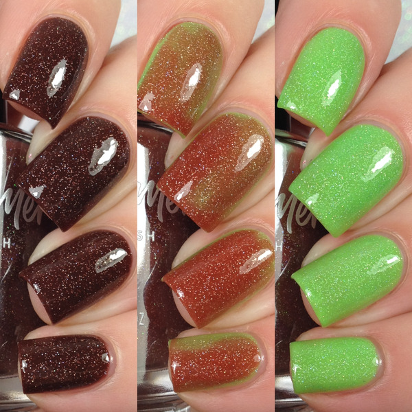 Nail polish swatch / manicure of shade KBShimmer Apple-y Ever After