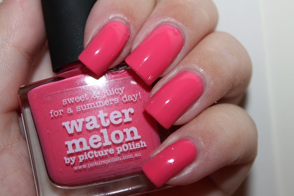 Nail polish swatch / manicure of shade piCture pOlish Watermelon