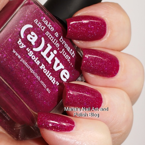Nail polish swatch / manicure of shade piCture pOlish (a)live