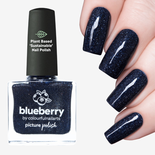 Nail polish swatch / manicure of shade piCture pOlish Blueberry