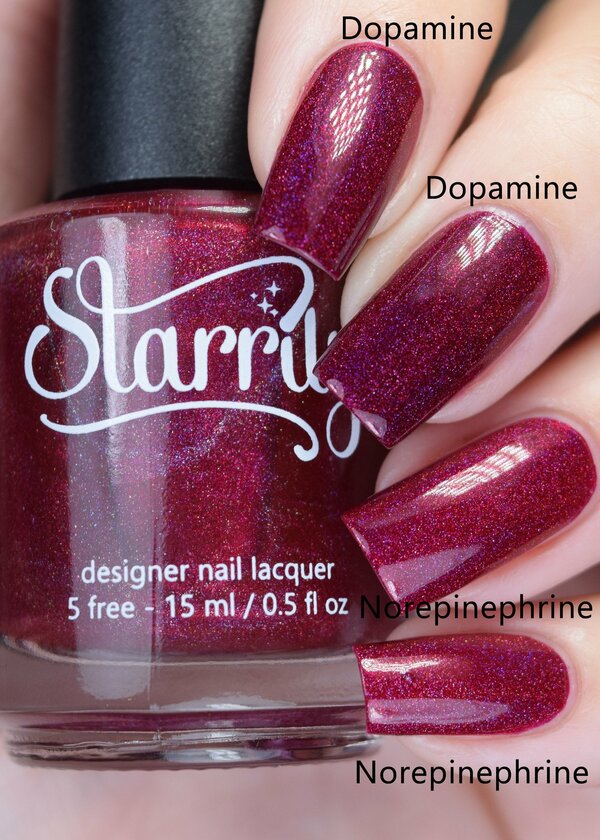 Nail polish swatch / manicure of shade Starrily Norepinephrine