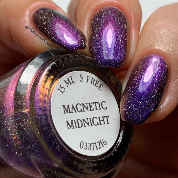 Nail polish swatch / manicure of shade Tonic Polish Magnetic Midnight