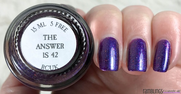 Nail polish swatch / manicure of shade Tonic Polish The Answer is 42
