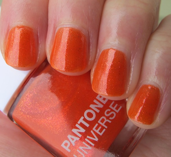 Nail polish swatch / manicure of shade Sephora Tangerine Tango Shimmer