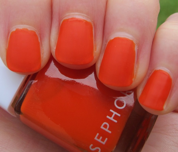 Nail polish swatch / manicure of shade Sephora Tangerine Tango Matte