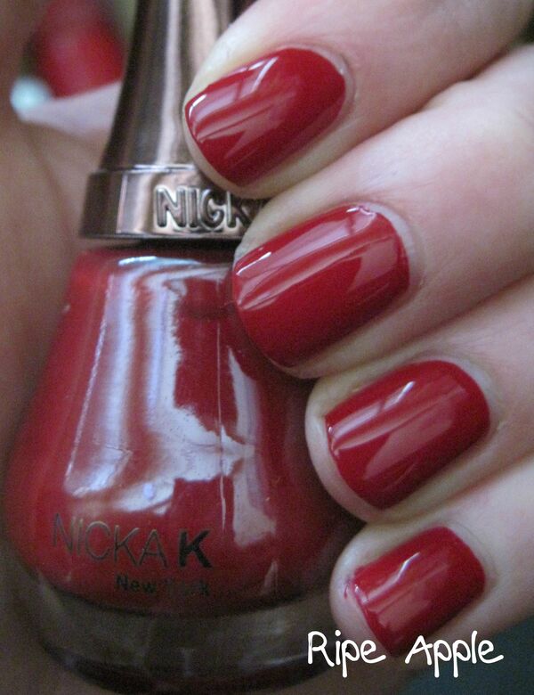 Nail polish swatch / manicure of shade Nicka K New York Ripe Apple
