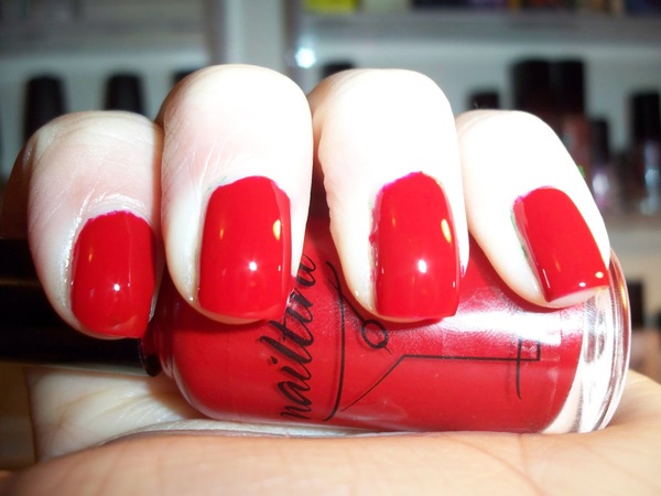 Nail polish swatch / manicure of shade Nailtini Bloody Mary