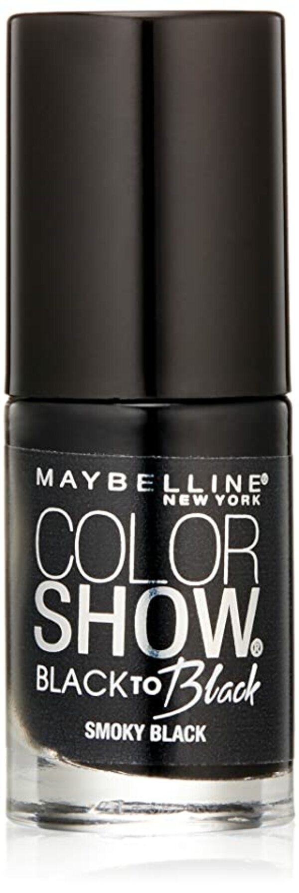 Nail polish swatch / manicure of shade Maybelline Smoky Black