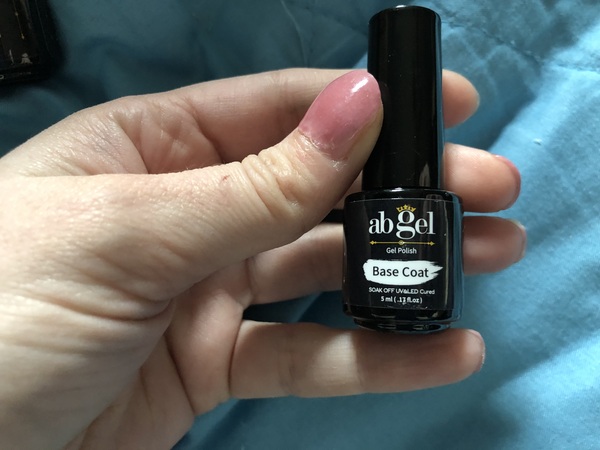 Nail polish swatch / manicure of shade abGel Gel Base Coat