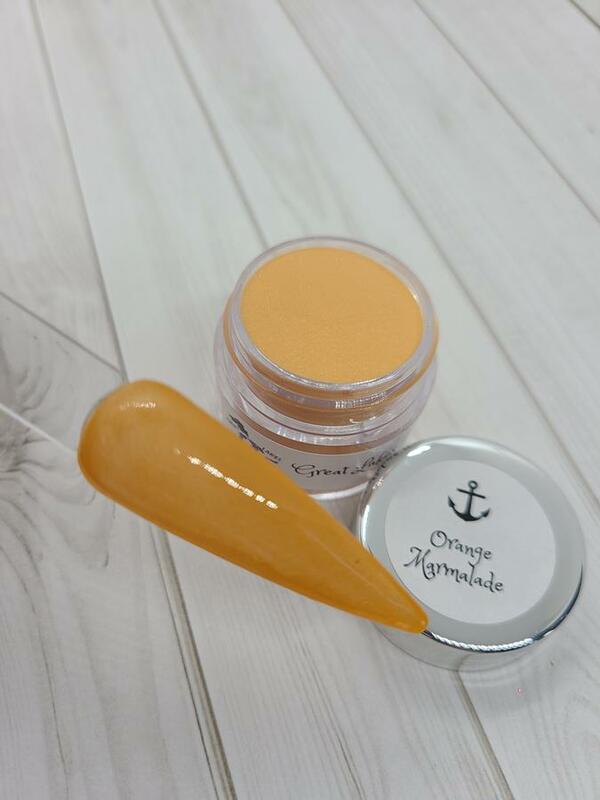 Nail polish swatch / manicure of shade Great Lakes Dips Orange Marmalade