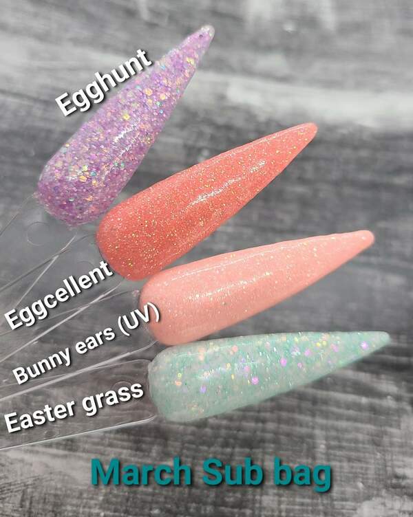 Nail polish swatch / manicure of shade Great Lakes Dips Bunny Eare UV